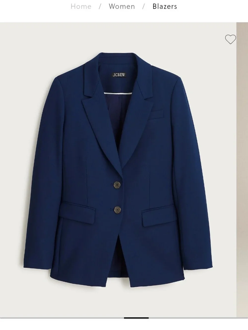 J Crew Madelyn blazer in four-season stretch Cc289 NEW! Size 8 Navy $258 Retail - Picture 4 of 9